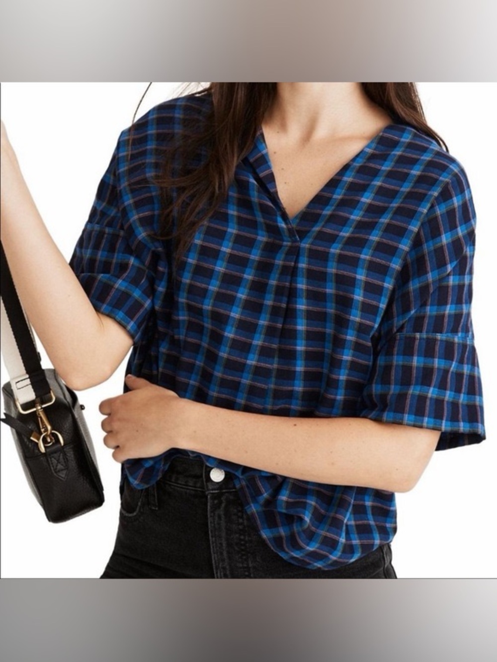 Madewell Double-Faced Park Pullover Plaid Shirt, XS